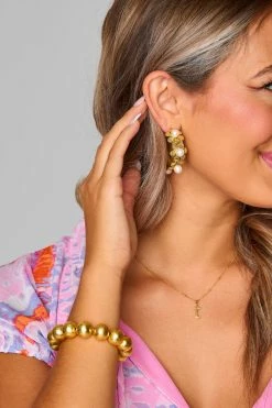 Daisy Pearl Hoop Earring - Gold -US Skirt Sales Store 0D5A0162