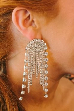 Chandelier Crystal Earrings - Silver