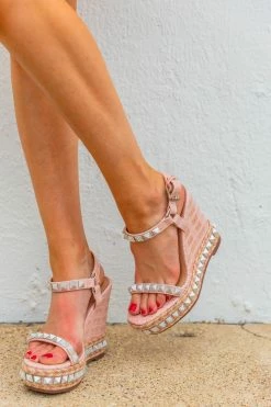 Margo Studded Wedges - Pink -US Skirt Sales Store 0D5A0422