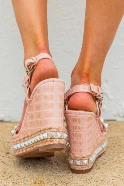 Margo Studded Wedges - Pink -US Skirt Sales Store 0D5A0432