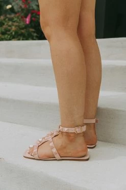 Babe Studded Sandals - Pink -US Skirt Sales Store 0D5A1684