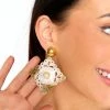 Rombo Statement Earrings - Pearl -US Skirt Sales Store 0D5A1742