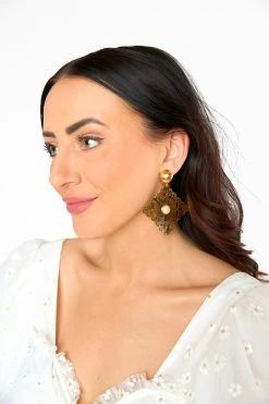 Rombo Statement Earrings - Pearl -US Skirt Sales Store 0D5A1746 1
