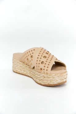 Kaia Studded Sandal - Beige