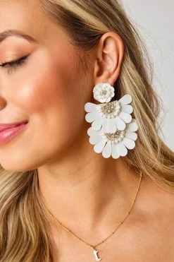 Natalie Statement Earrings - White