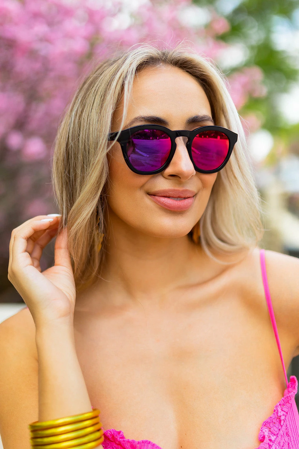 BuddyLove Val Acetate Framed Sunglasses - Pink 3 BuddyLove Val Acetate Framed Sunglasses - Pink