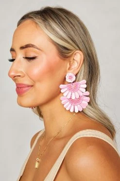 Natalie Statement Earrings - Pink