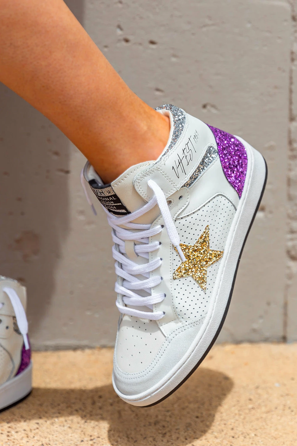 Dream High Top Sneakers - Purple/White 9 Dream High Top Sneakers - Purple/White - Image 7