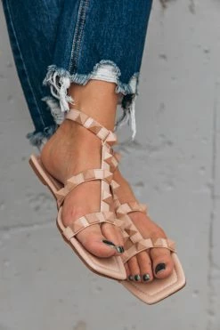 Babe Studded Sandals - Nude -US Skirt Sales Store 0D5A2983