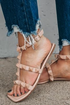 Babe Studded Sandals - Nude