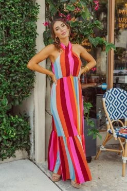 BuddyLove Pepper High Neck Maxi Dress - Cabana