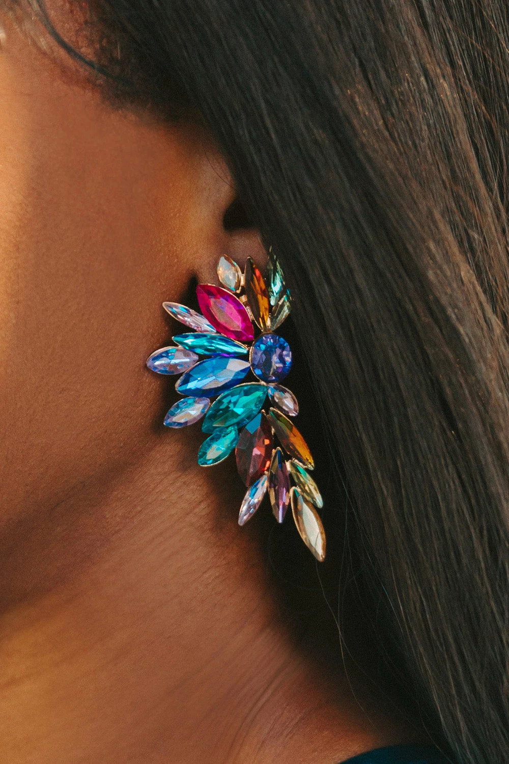 1940s Glam Earrings - Multi 5 1940s Glam Earrings - Multi - Image 3