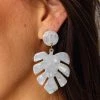 Isla Palm Leaf Earring - White -US Skirt Sales Store 0D5A5356