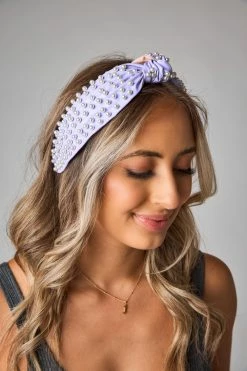 Charlotte Pearl Studded Headband - Purple