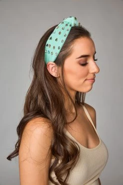 Charlotte Crystal Studded Headband - Mint -US Skirt Sales Store 0D5A6883