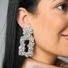 On The Bright Side Statement Earrings - Silver