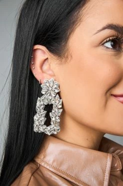 On The Bright Side Statement Earrings - Silver