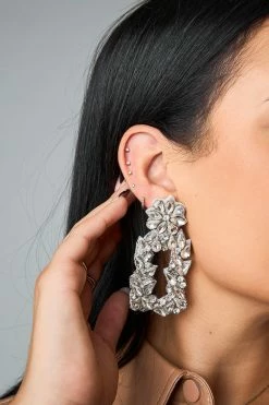 On The Bright Side Statement Earrings - Silver -US Skirt Sales Store 0D5A7312