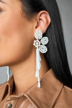 Gorgeous Goddess Statement Earings - White -US Skirt Sales Store 0D5A7317