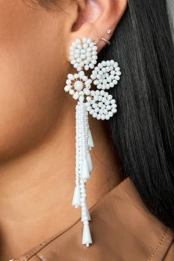 Gorgeous Goddess Statement Earings - White -US Skirt Sales Store 0D5A7319