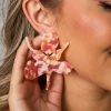Fawna Statement Earrings - Flamingo Peach -US Skirt Sales Store 0D5A7360