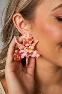Fawna Statement Earrings - Flamingo Peach
