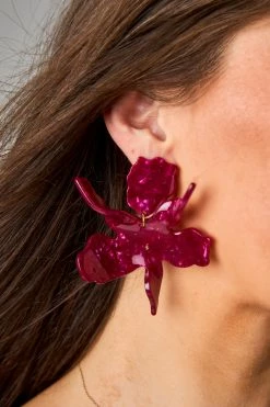 Fawna Statement Earrings - Wine