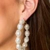 Macy Pearl Hoop Earrings - White -US Skirt Sales Store 0D5A7388