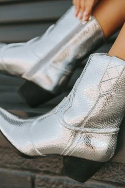 Matisse Bambi Snake Skin Boots - Silver -US Skirt Sales Store 0D5A7489
