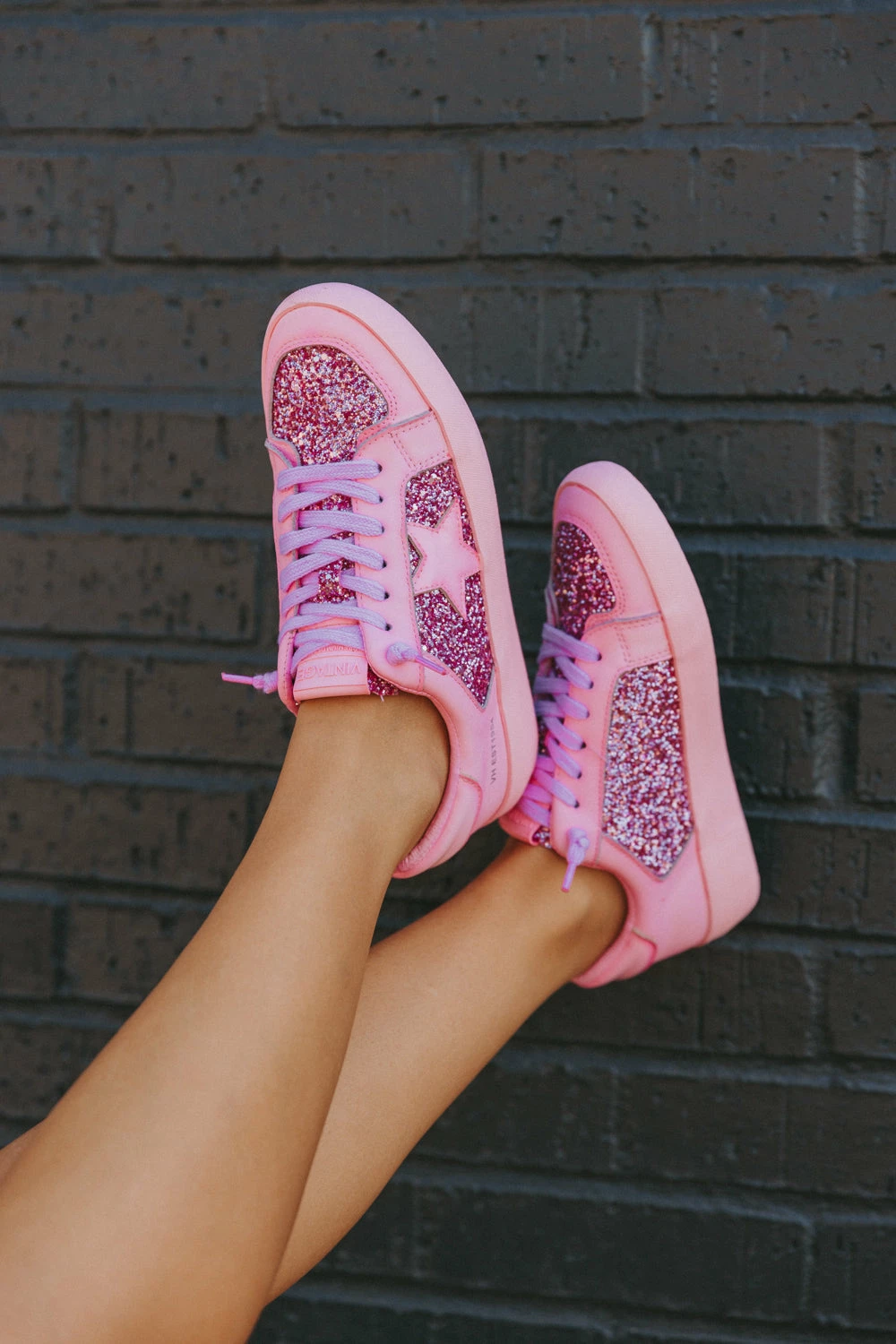 Alexis Glitter Sneaker - Hot Pink 4 Alexis Glitter Sneaker - Hot Pink - Image 2