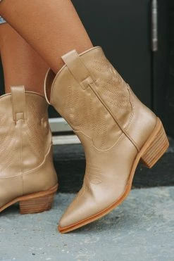 Zahara Western Boot - Gold