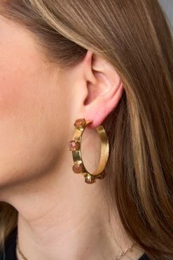 Maria Statement Earrings - Peach