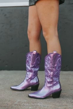 Danilo Western Boots - Light Purple