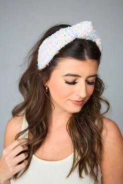 Olivia Tweed Headband - Pastel