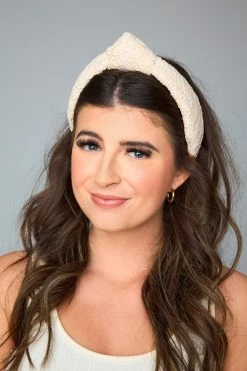 Olivia Rafia Headband - Cream