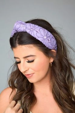 Olivia Lace Headband - Purple