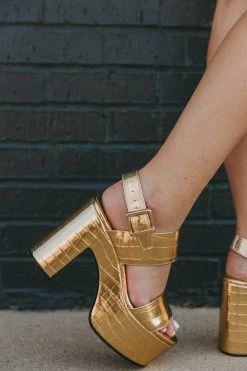 Moody Platform Heel - Gold -US Skirt Sales Store 0D5A8531