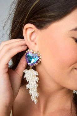 Jumbo Heart Earrings - Pearl -US Skirt Sales Store 0D5A8537