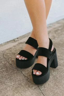 Moody Velvet Platform Heel - Black