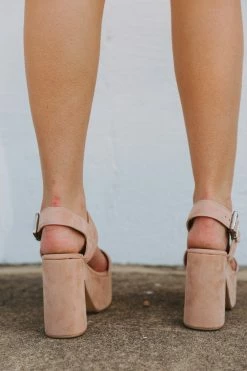 Moody Suede Platform Heel - Blush -US Skirt Sales Store 0D5A8578