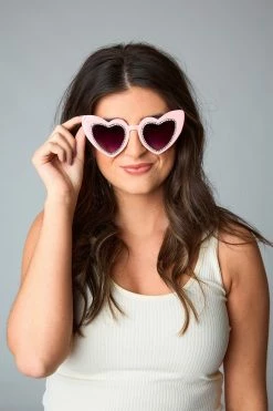 Heart Sunglasses - Pink