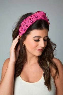 Brianna Cannon Xx BL Eleanor Tweed Headband - Pink