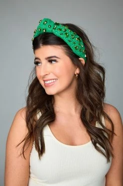 Brianna Cannon Xx BL Eleanor Tweed Headband - Green