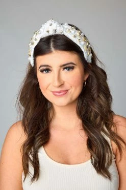 Brianna Cannon Xx BL Eleanor Embellished Headband - Alabaster -US Skirt Sales Store 0D5A8640