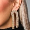 Rhinestone Chain Drop Earrings - Iridescent -US Skirt Sales Store 0D5A8864