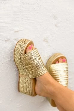 Matisse Peony Platform Sandals - Gold