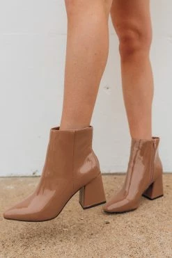 Bamboo Sage Patent Bootie - Mocha -US Skirt Sales Store 0D5A8966