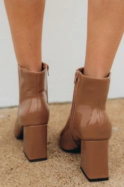 Bamboo Sage Patent Bootie - Mocha -US Skirt Sales Store 0D5A8972