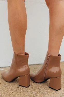 Bamboo Sage Patent Bootie - Mocha -US Skirt Sales Store 0D5A8973