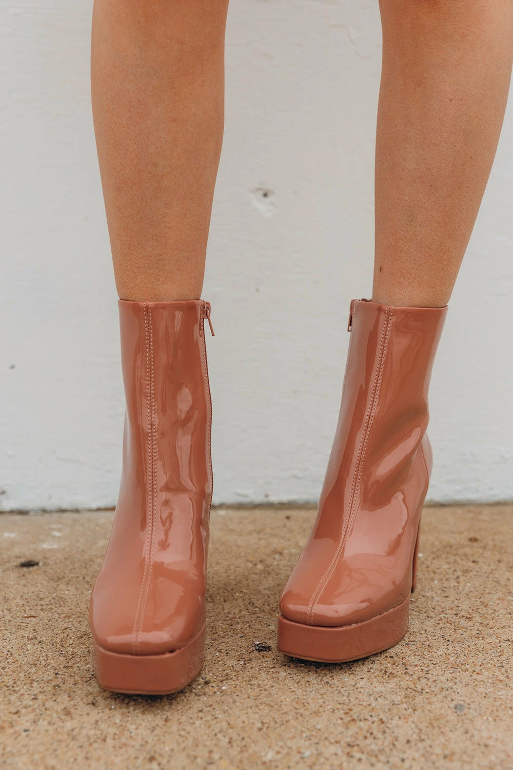 Madden Girl Autum Patent Platform Boot - Tan 4 Madden Girl Autum Patent Platform Boot - Tan - Image 2